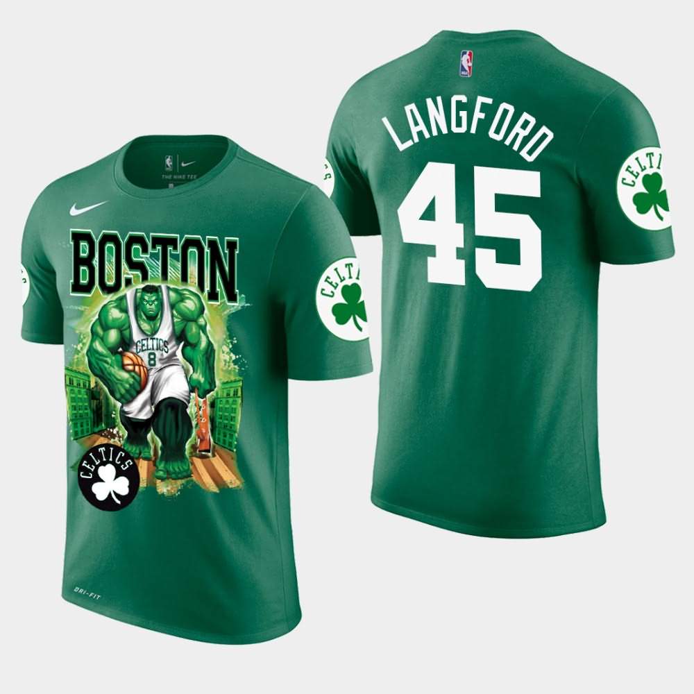 Men's Boston Celtics #45 Romeo Langford Green Marvel Hulk Smash T-Shirt MIL02E6T