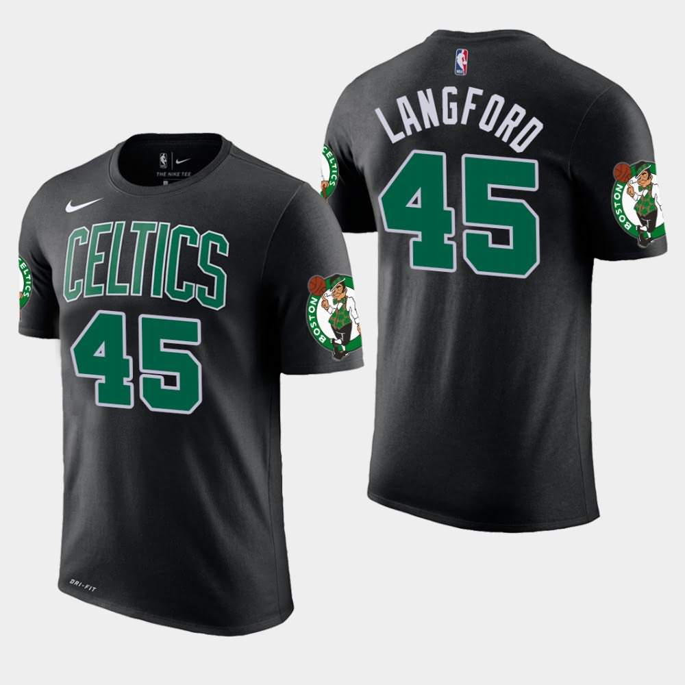 Men's Boston Celtics #45 Romeo Langford Black Edition Statement T-Shirt UCB65E8C