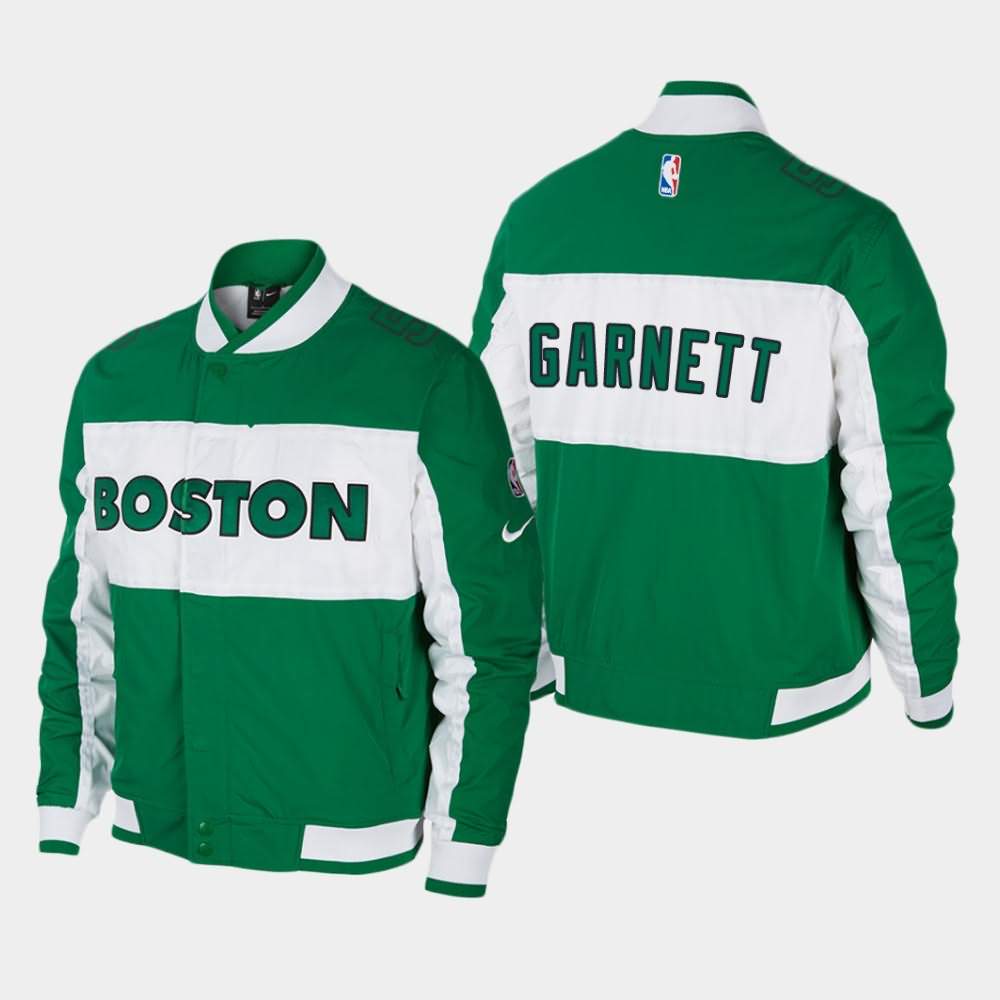Men's Boston Celtics #5 Kevin Garnett Green Full-Zip Courtside Icon Jacket NCH36E8R