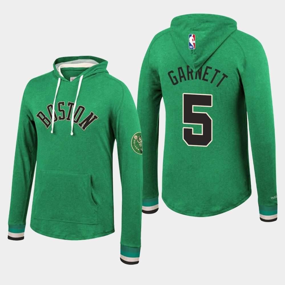 Men's Boston Celtics #5 Kevin Garnett Kelly Green Hardwood Classics Hoodie FOW70E0P