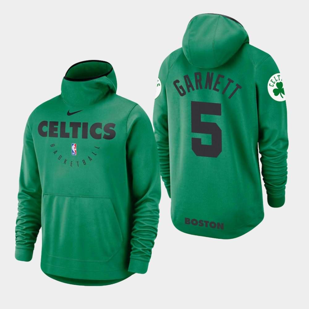 Men's Boston Celtics #5 Kevin Garnett Kelly Green Spotlight Hoodie BAJ78E3T