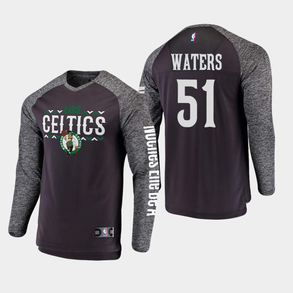 Men's Boston Celtics #51 Tremont Waters Gray Long Sleeve Shooting Noches Enebea T-Shirt YQU17E7R