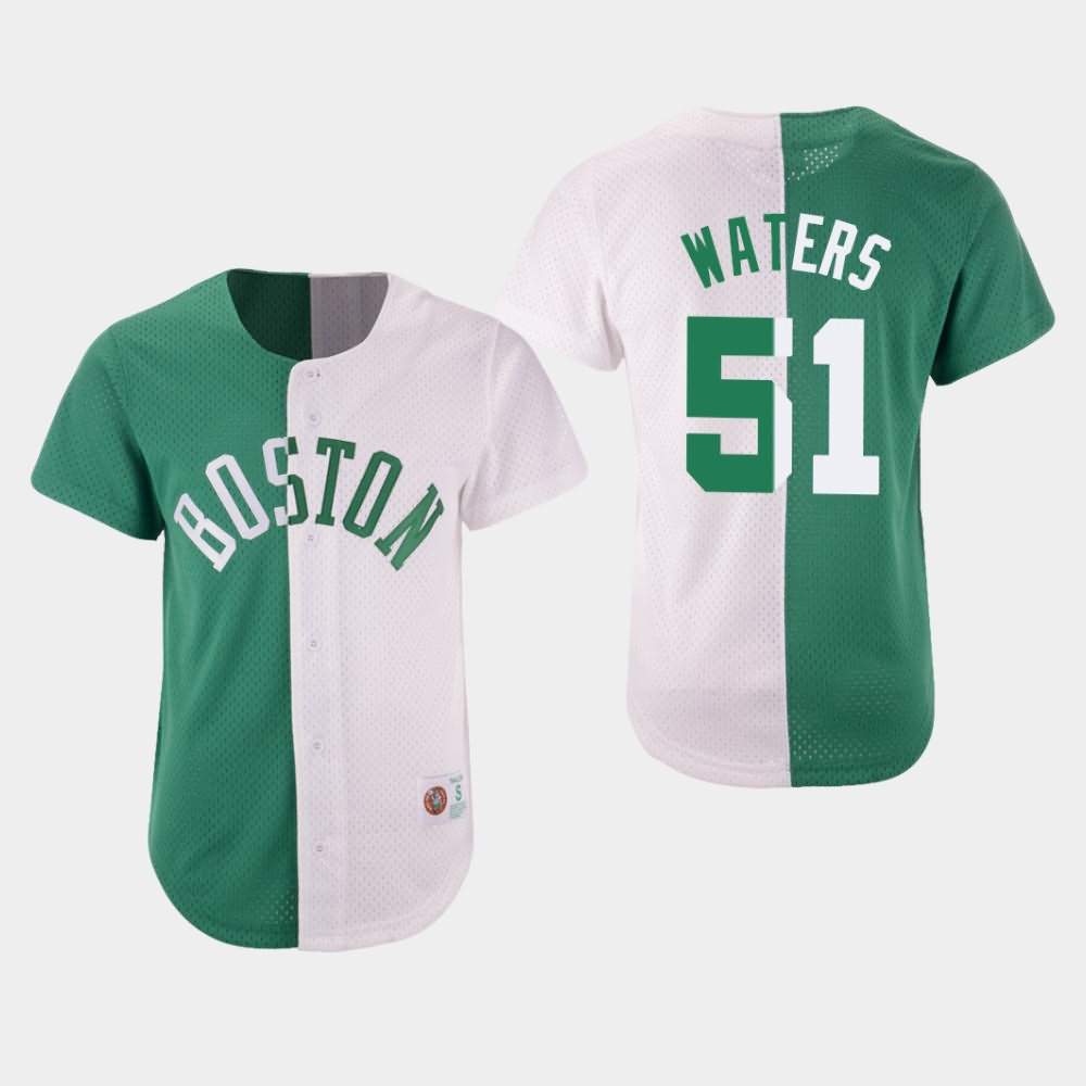Men's Boston Celtics #51 Tremont Waters Green White Fashion Split Mesh Button Jersey WAH51E4A