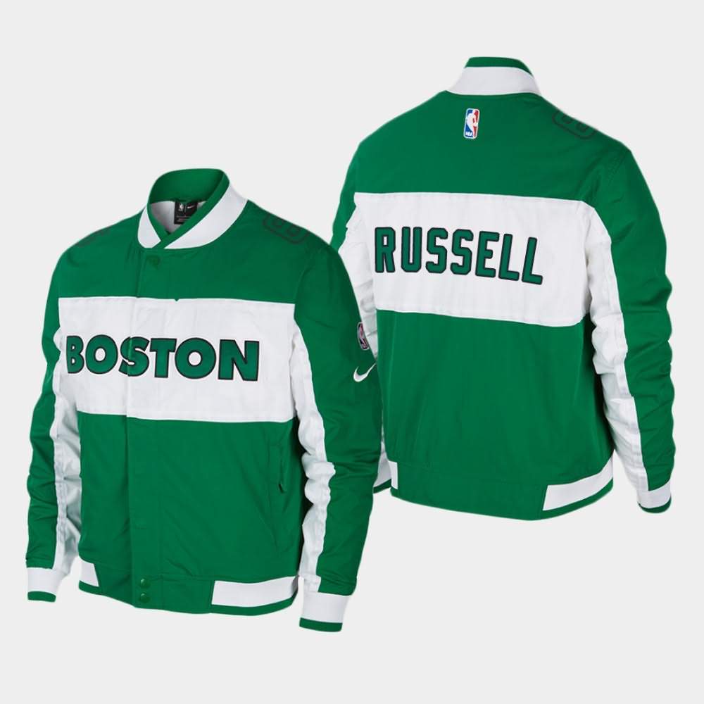 Men's Boston Celtics #6 Bill Russell Green Full-Zip Courtside Icon Jacket DRZ36E3E