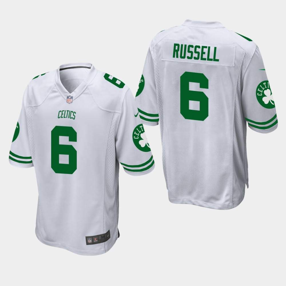 Men's Boston Celtics #6 Bill Russell White Football Jersey MOI07E0Q