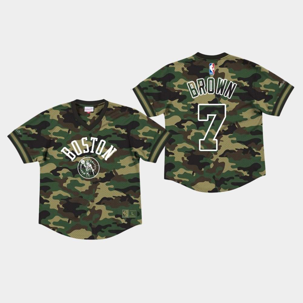 Men's Boston Celtics #7 Jaylen Brown Camo Fashion Mesh Jersey MGF23E6O