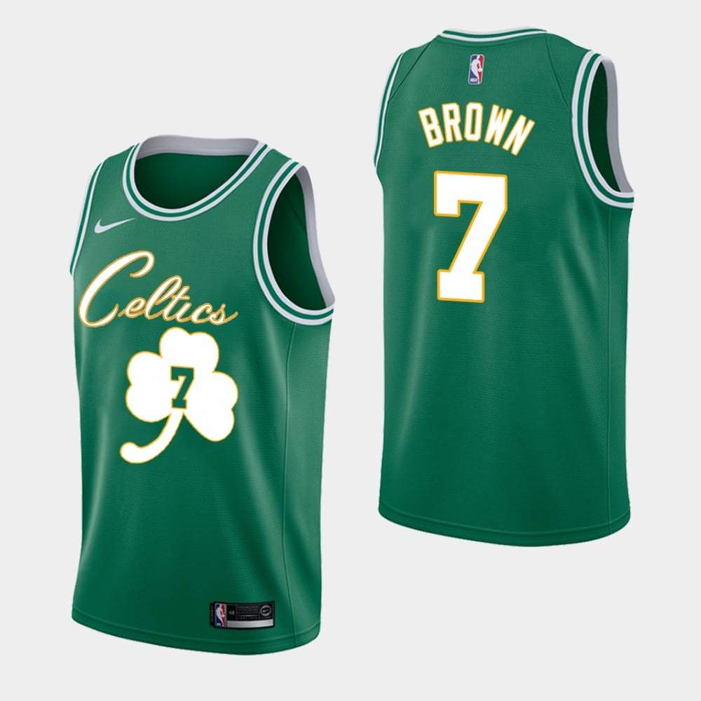 Men's Boston Celtics #7 Jaylen Brown Green Fashion Forever Lucky Jersey YWC31E2S
