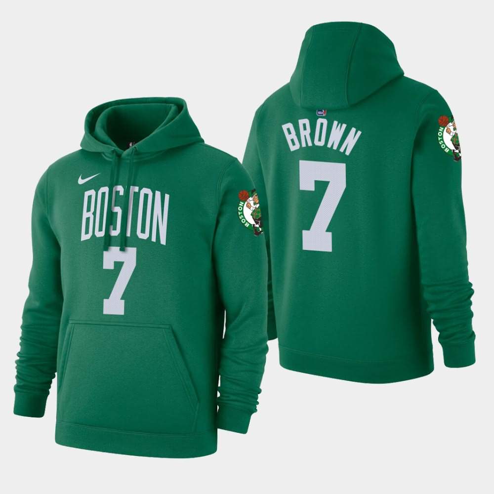 Men's Boston Celtics #7 Jaylen Brown Kelly Green 2020 Season Icon Hoodie RDP71E1X