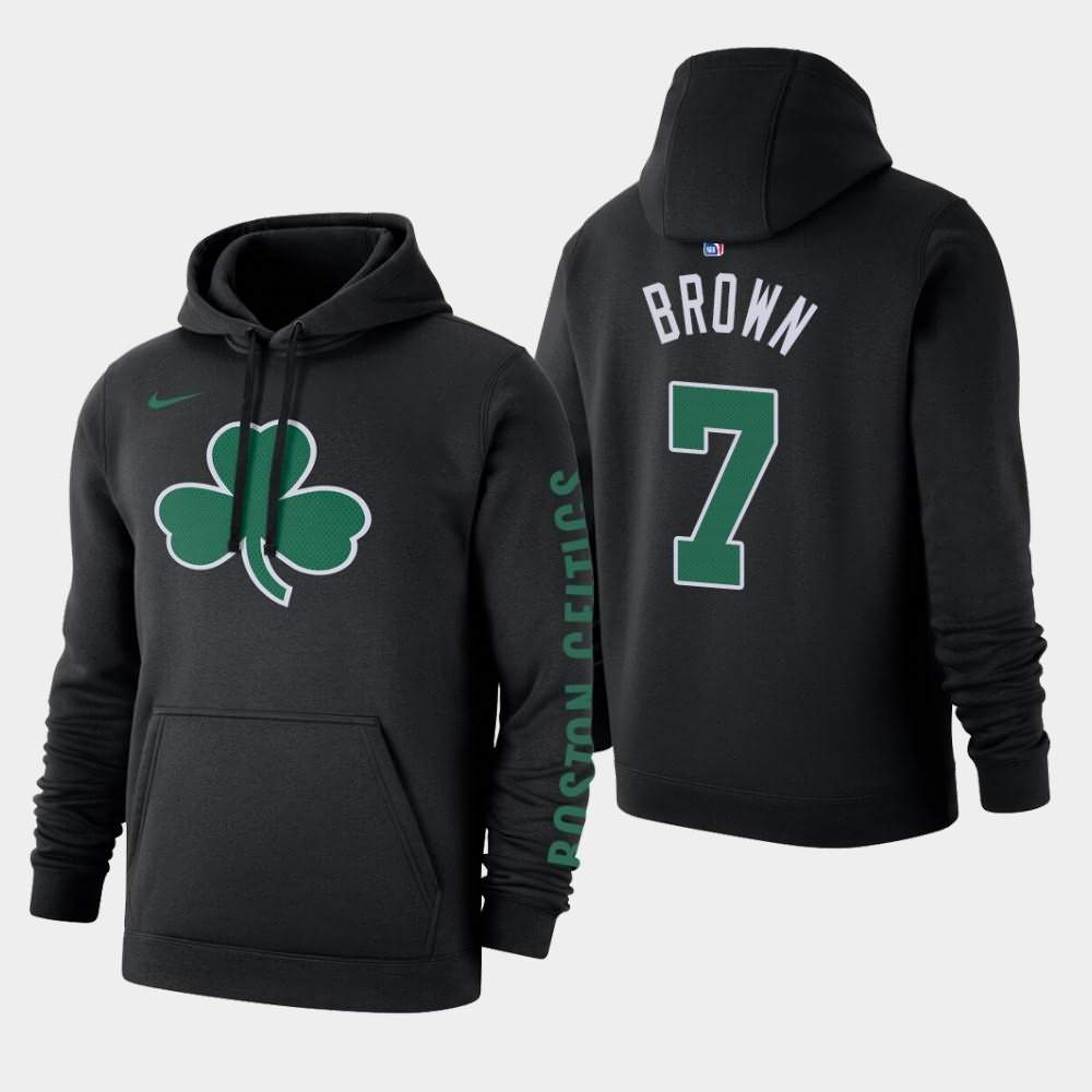Men's Boston Celtics #7 Jaylen Brown Black 2020 Season Statement Hoodie SWM84E5W