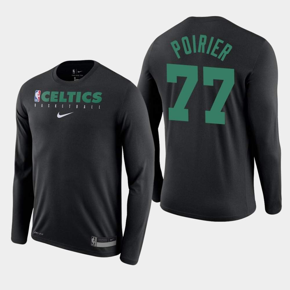 Men's Boston Celtics #77 Vincent Poirier Black Long Sleeve Legend Performance Practice T-Shirt BTW05E7I