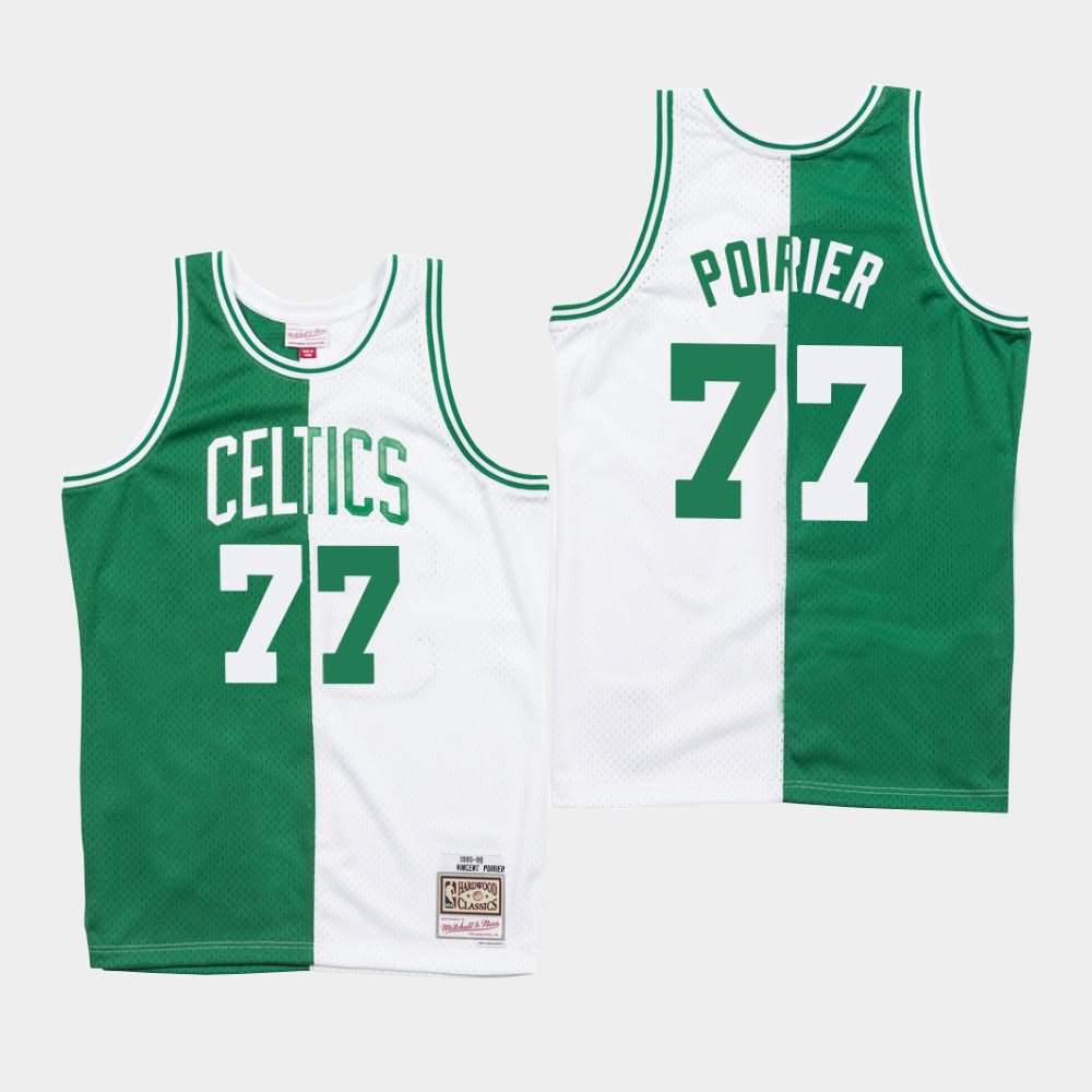 Men's Boston Celtics #77 Vincent Poirier Green White Fashion Split Jersey AWV50E5R