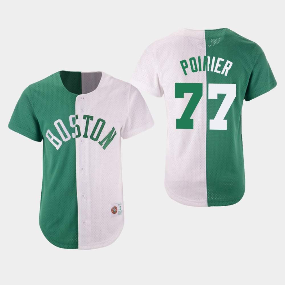 Men's Boston Celtics #77 Vincent Poirier Green White Fashion Split Mesh Button Jersey DKC77E1B