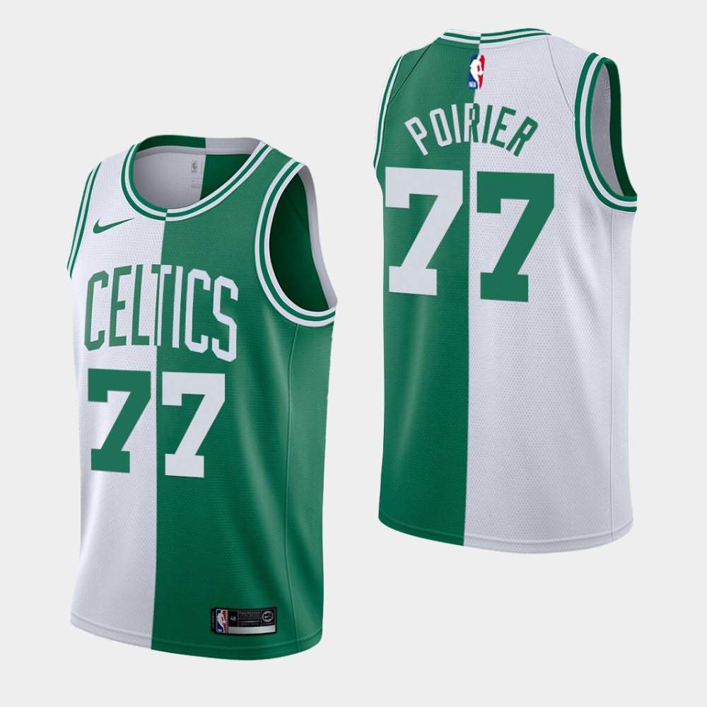 Men's Boston Celtics #77 Vincent Poirier White Green Split Jersey MFD40E0I