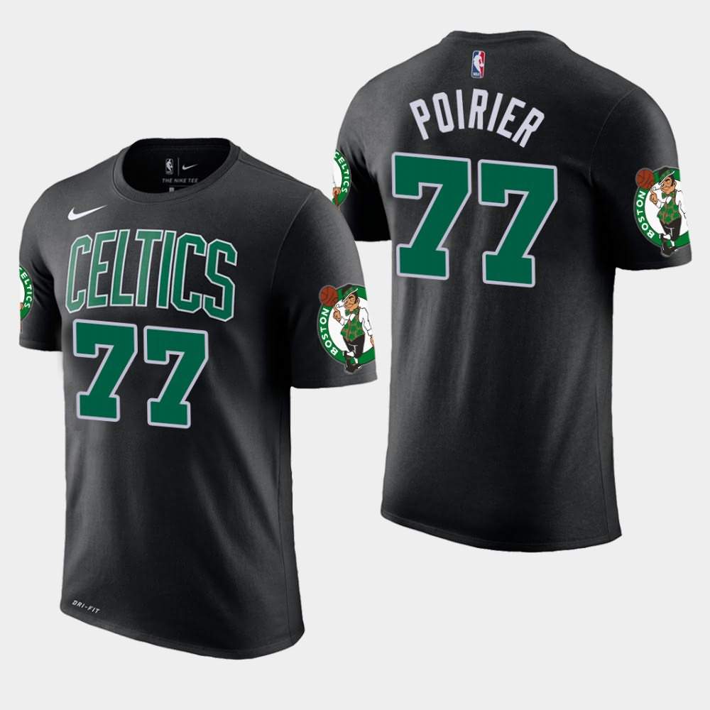 Men's Boston Celtics #77 Vincent Poirier Black Edition Statement T-Shirt EBC73E2F