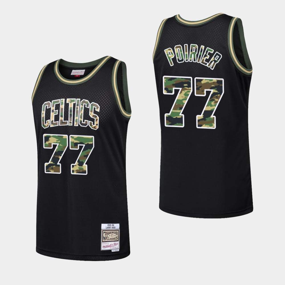 Men's Boston Celtics #77 Vincent Poirier Black Fashion Straight Fire Camo Jersey VHB12E3X
