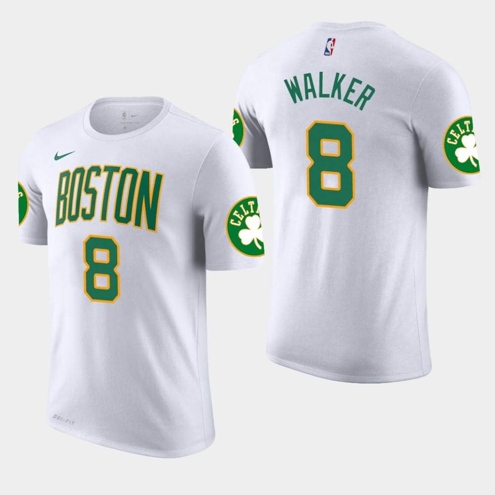 Men's Boston Celtics #8 Kemba Walker White Edition City T-Shirt CBU58E4D