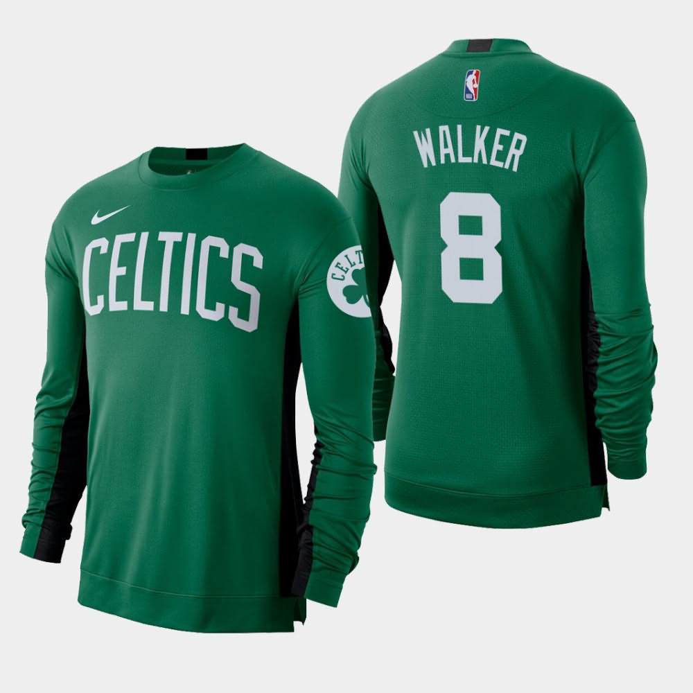 Men's Boston Celtics #8 Kemba Walker Kelly Green Long Sleeve Shooting Performance T-Shirt RRB48E1Y