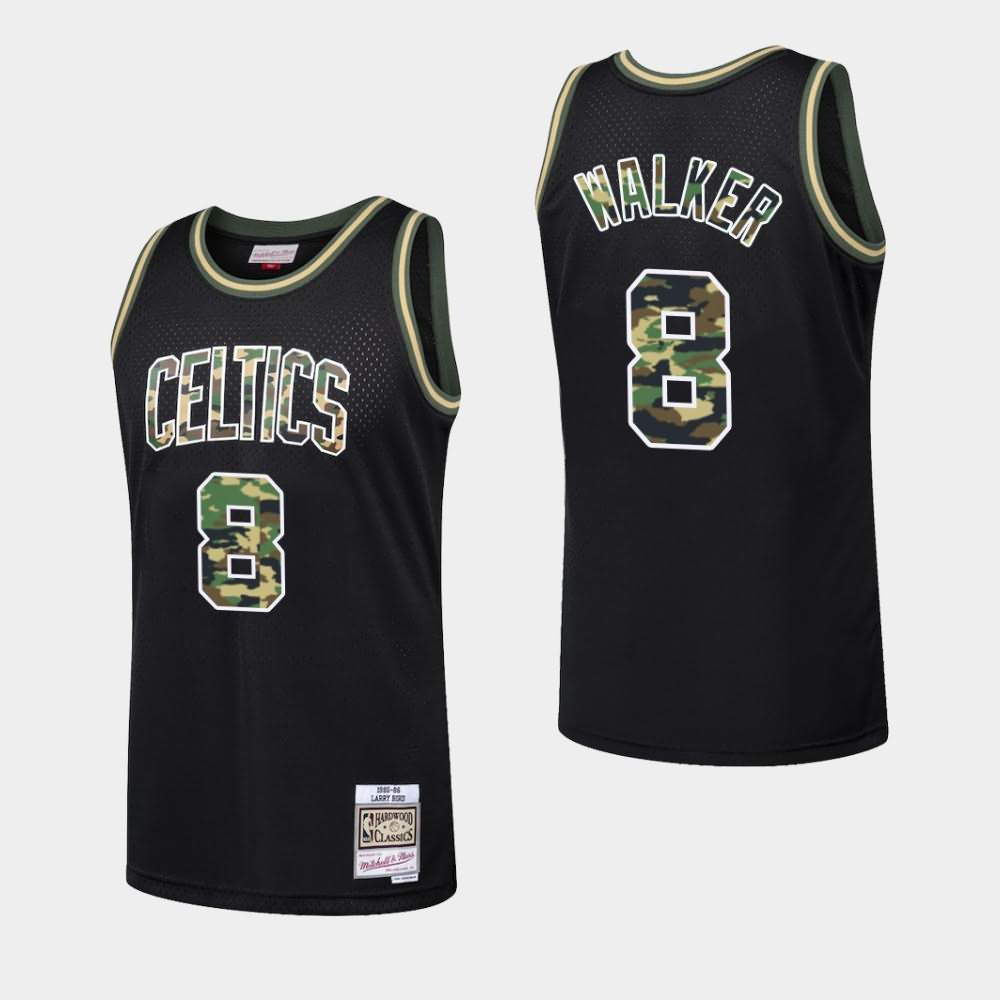Men's Boston Celtics #8 Kemba Walker Black Fashion Straight Fire Camo Jersey APM28E3J