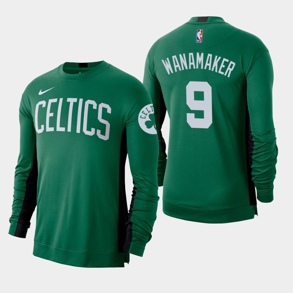 Men's Boston Celtics #9 Brad Wanamaker Kelly Green Long Sleeve Shooting Performance T-Shirt BNL56E3G