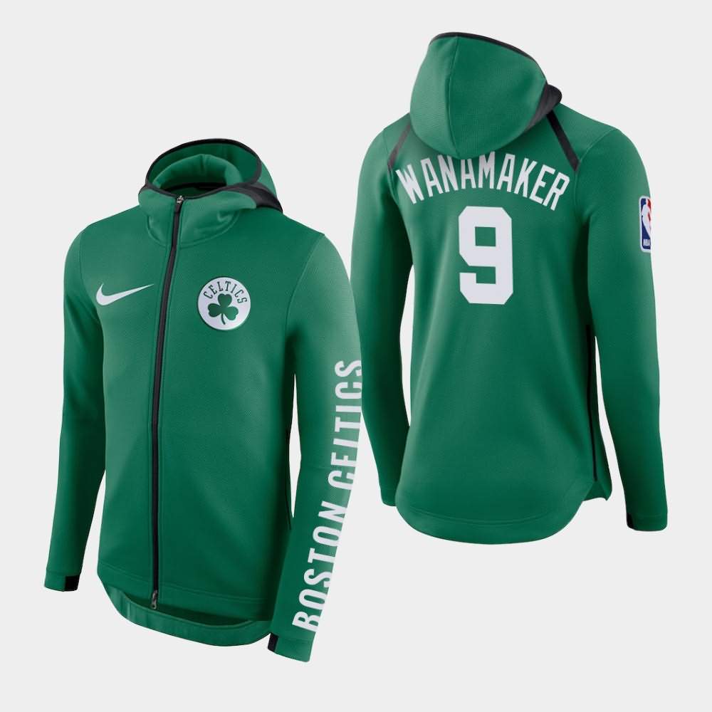 Men's Boston Celtics #9 Brad Wanamaker Green Showtime Full-Zip Hoodie RJJ52E7R