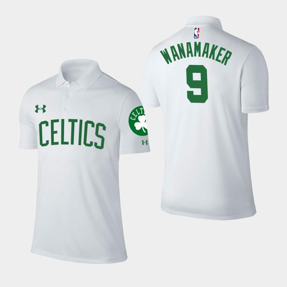 Men's Boston Celtics #9 Bradley Wanamaker White Player Performance Association Polo EII34E7J