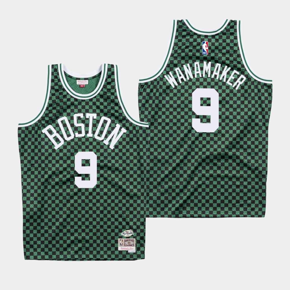 Men's Boston Celtics #9 Bradley Wanamaker Green Checkerboard Jersey RVT07E8W