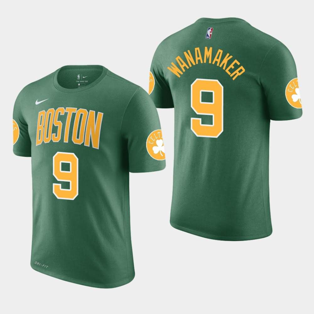 Men's Boston Celtics #9 Bradley Wanamaker Green Edition Earned T-Shirt LZO81E7B