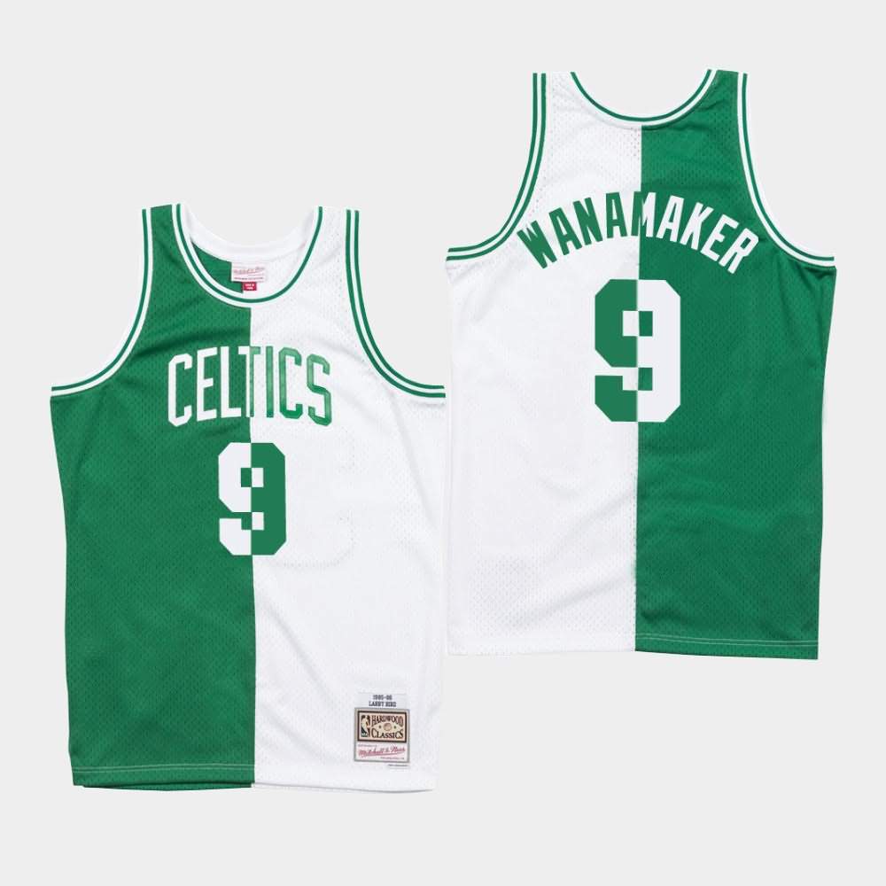 Men's Boston Celtics #9 Bradley Wanamaker Green White Split Jersey VUW70E1E