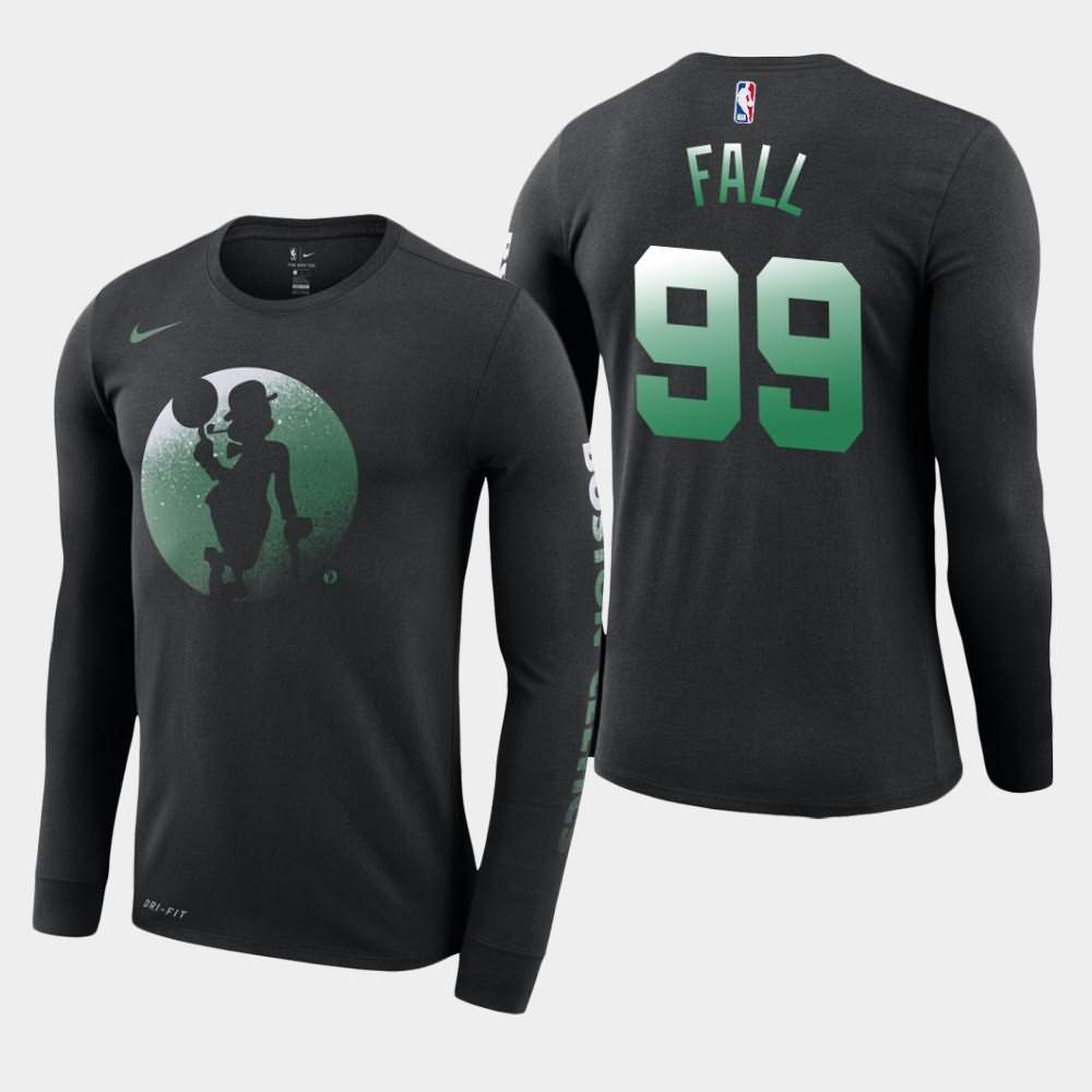 Men's Boston Celtics #99 Tacko Fall Black Long Sleeve Dry Dezzo Logo T-Shirt SXJ07E3I