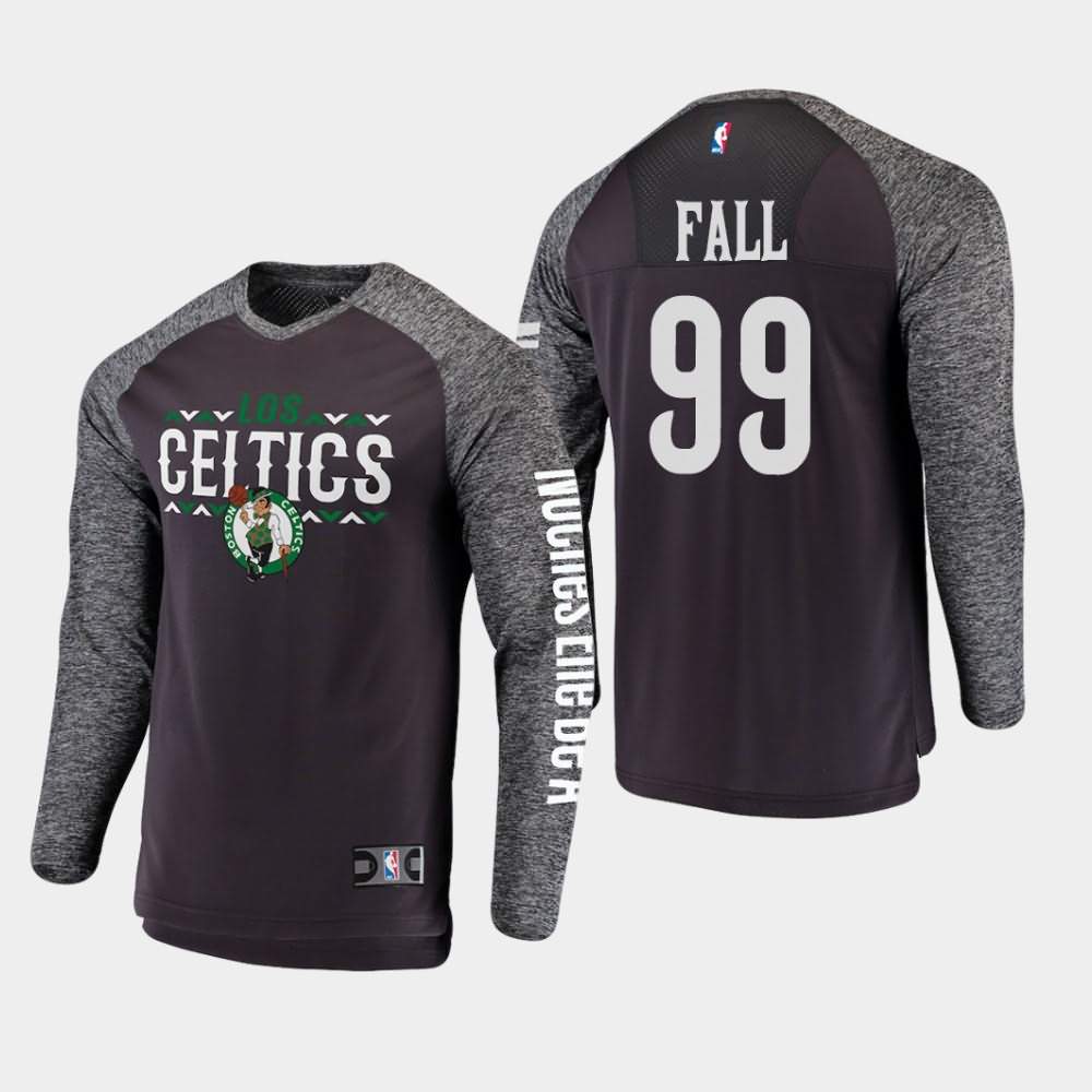 Men's Boston Celtics #99 Tacko Fall Gray Long Sleeve Shooting Noches Enebea T-Shirt MPP13E6T
