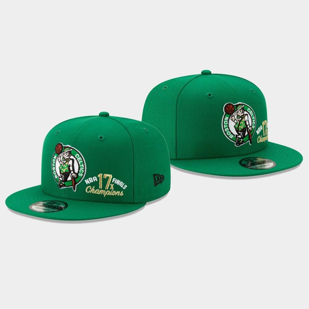 Men's Boston Celtics Kelly Green 9FIFTY Snapback 17x Title Adjustable Hat SKZ41E7T