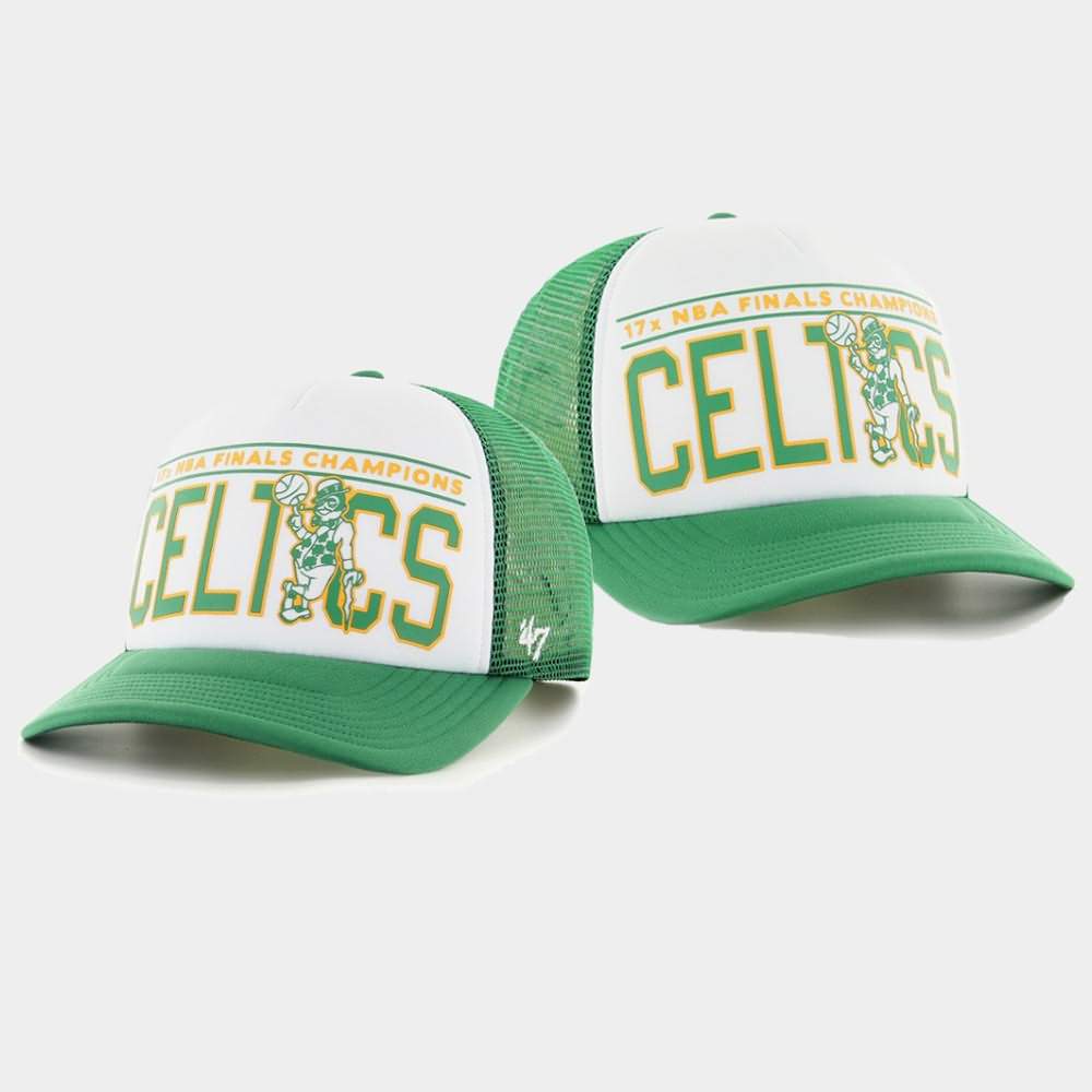 Men's Boston Celtics White Green Regional 17x Champs Adjustable Hat TDK56E6N