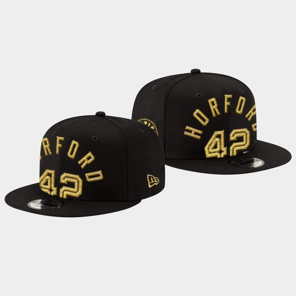 Men's Boston Celtics #42 Al Horford Black Player Golden Logo Hat BDI57E3C