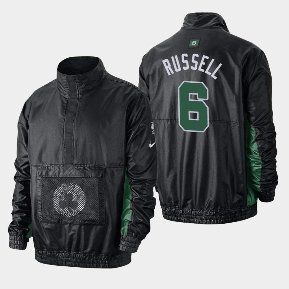 Men's Boston Celtics #6 Bill Russell Black Lightweight Courtside Jacket ZYP02E2T