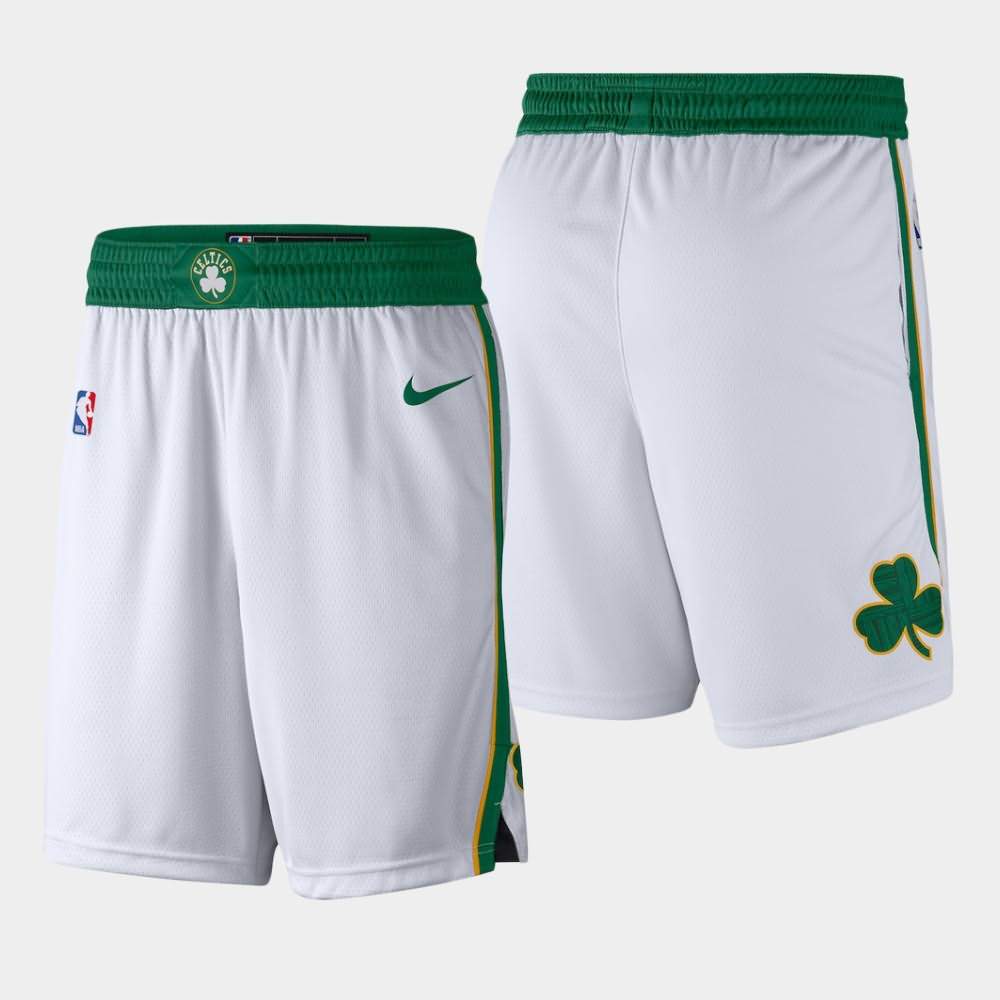 Men's Boston Celtics White Edition Swingman Performance City Shorts GEB43E5F