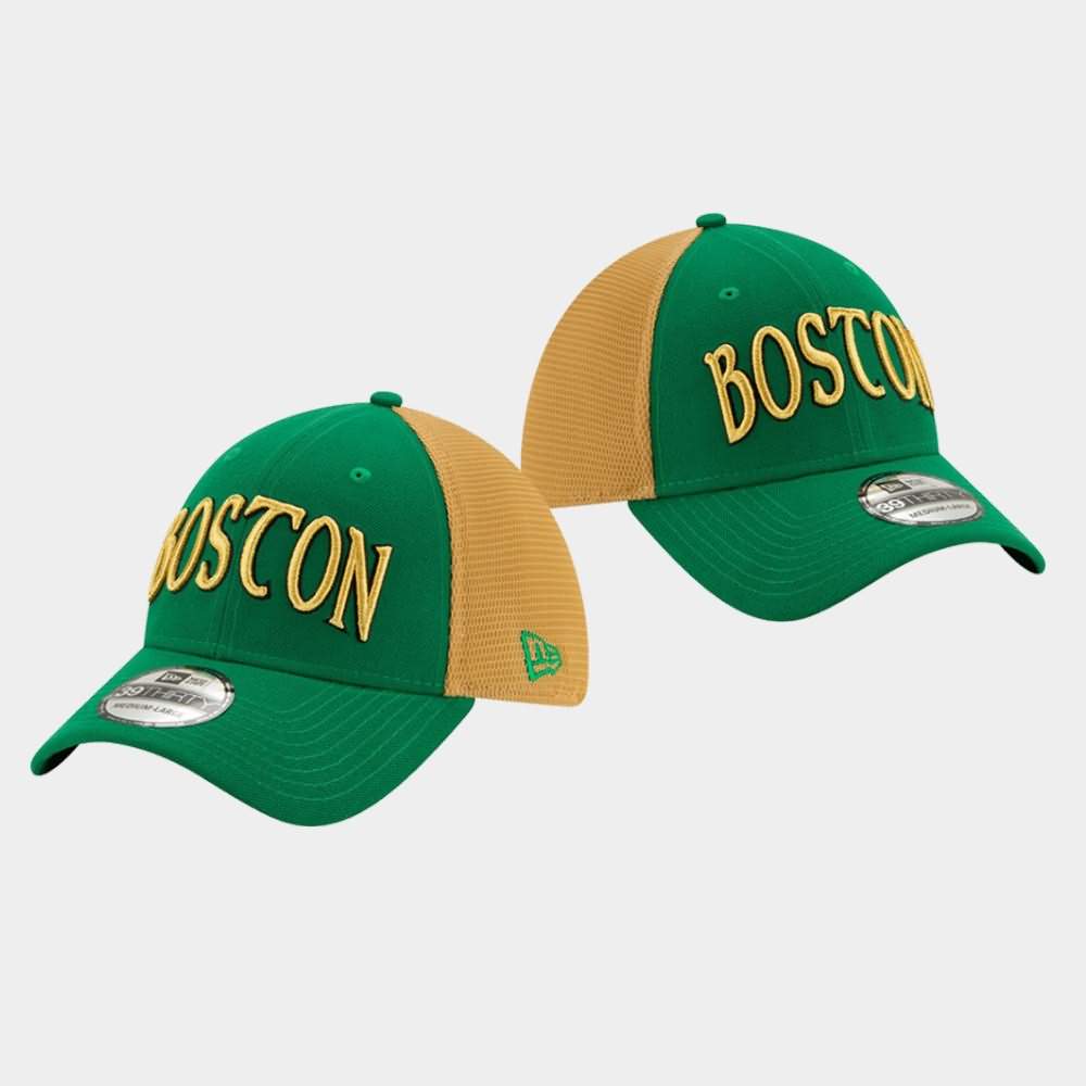 Men's Boston Celtics Kelly Green Stretch Fit 39THIRTY City Hat EVT35E6M