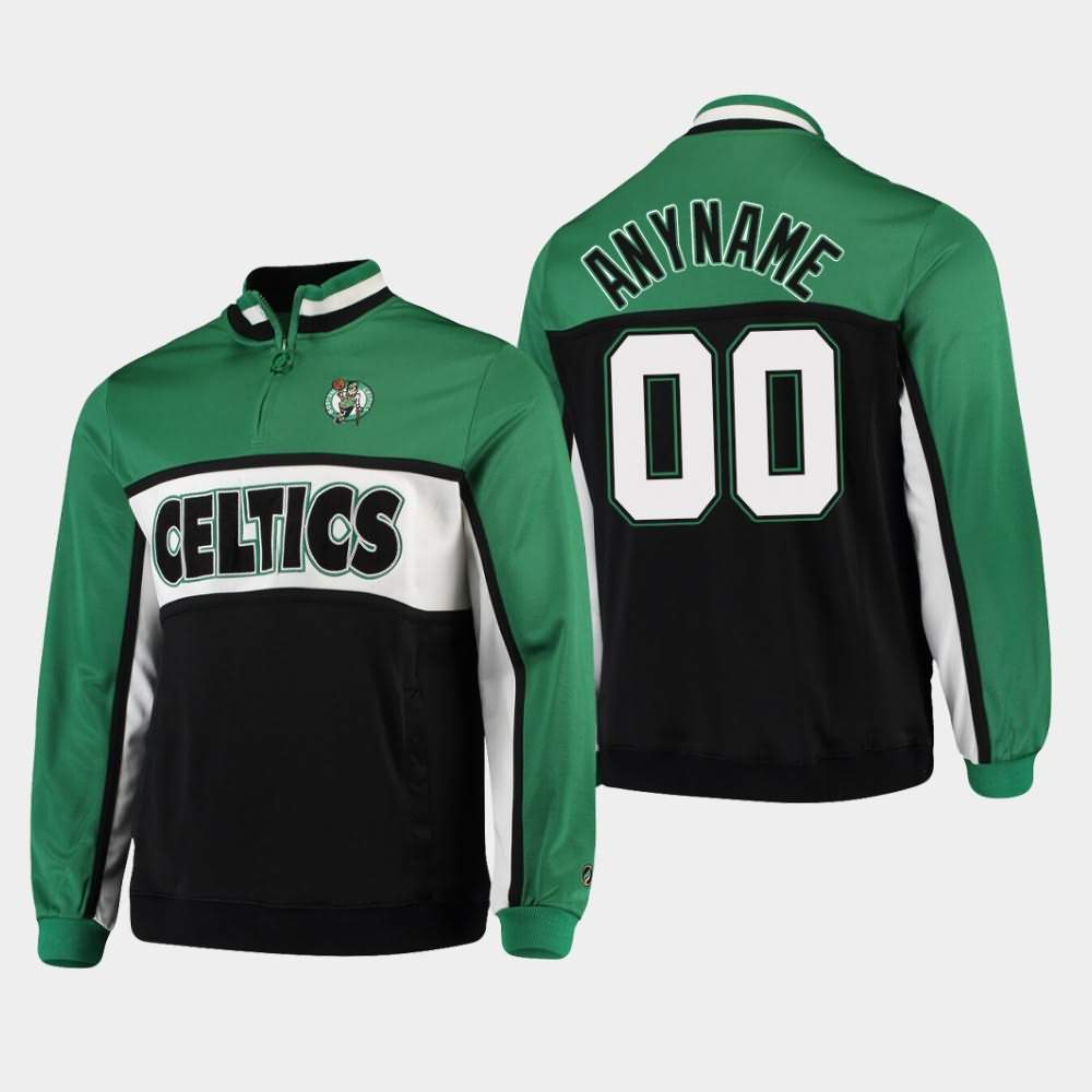 Men's Boston Celtics #00 Custom Kelly Green Interlock Jacket LRY72E8F