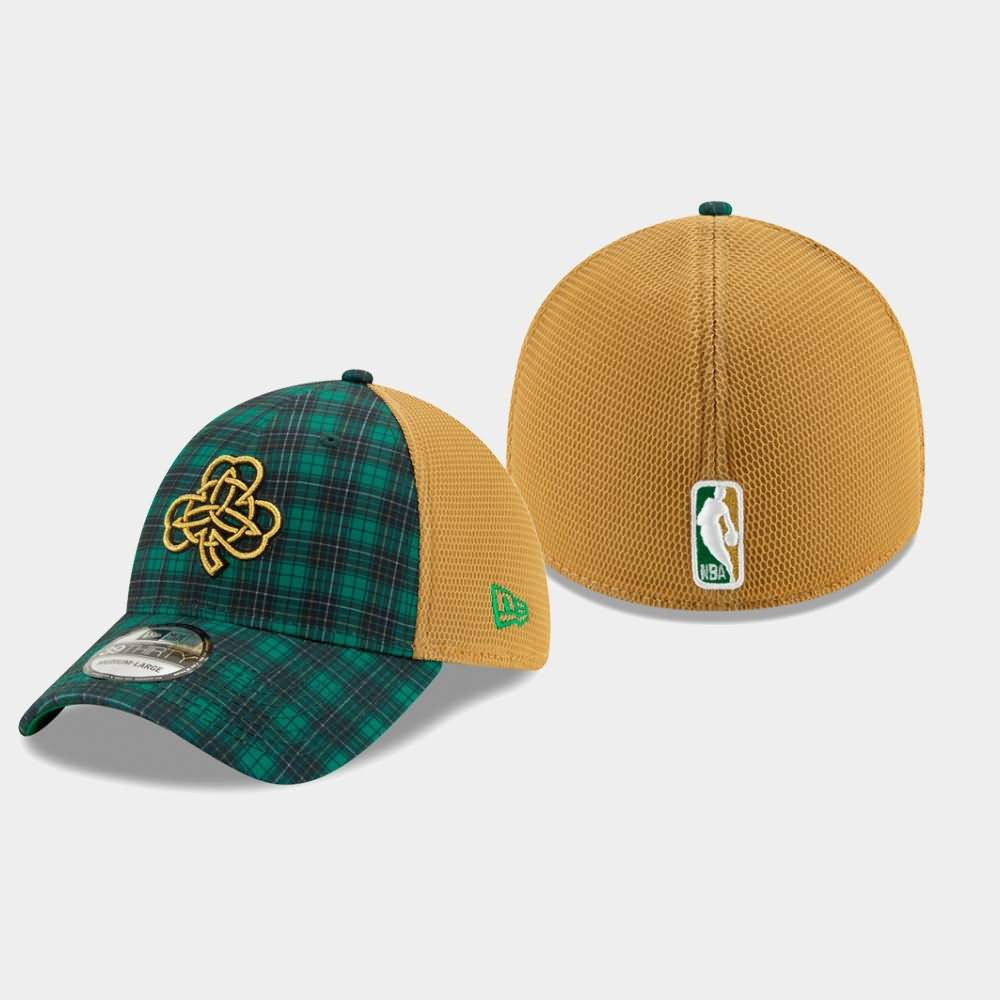 Men's Boston Celtics Green 39THIRTY Flex Plaid Earned Hat CMV74E4C
