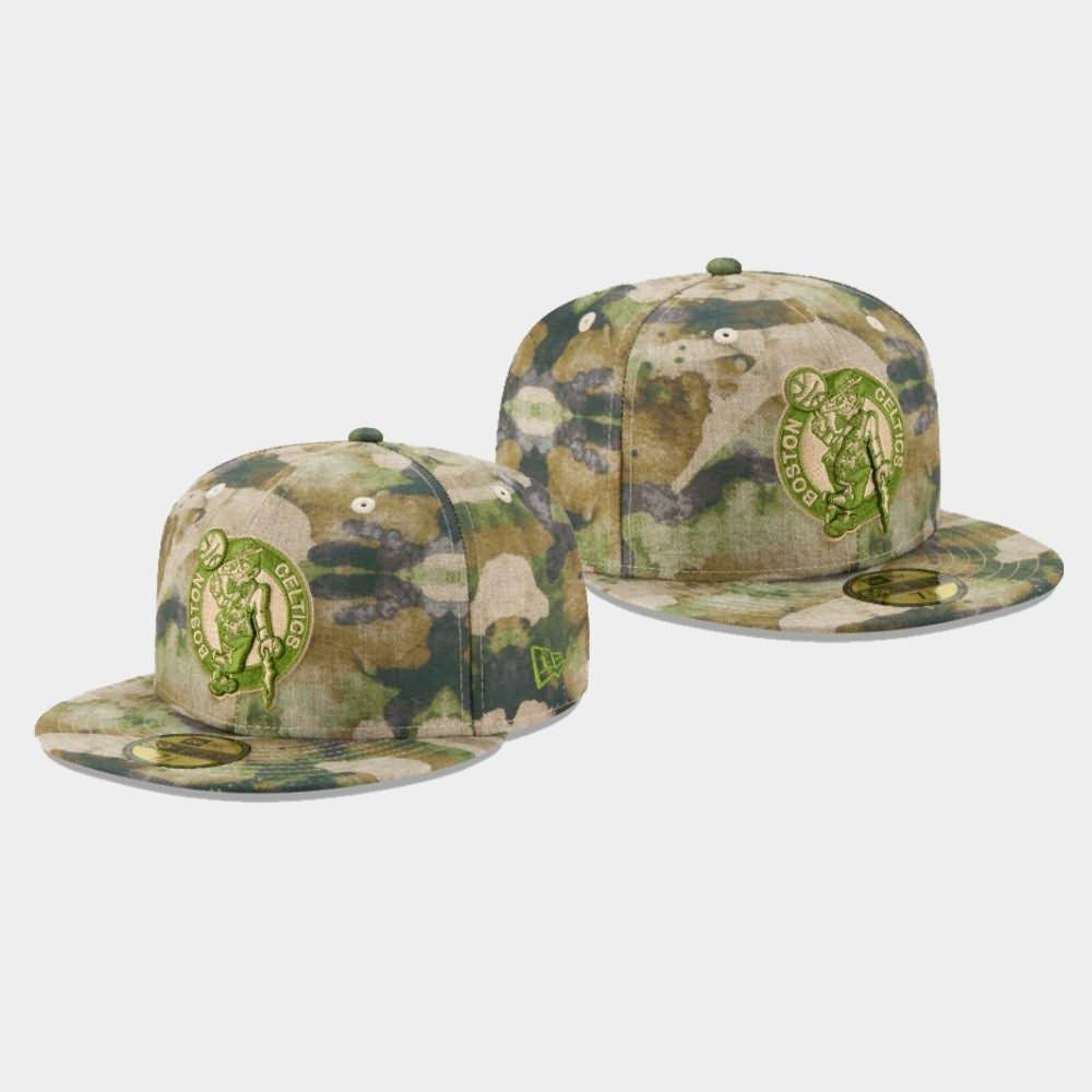 Men's Boston Celtics Camo 59FIFTY Abstract Fitted Hat XRE87E3N
