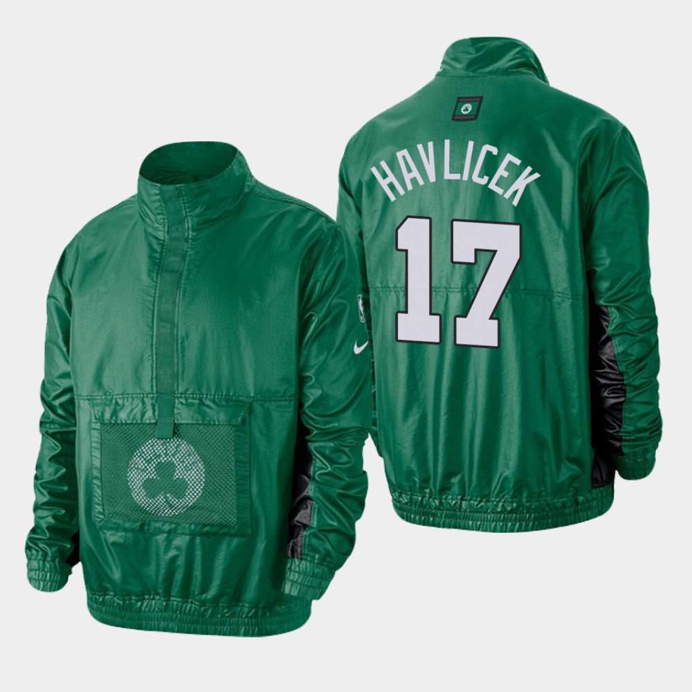 Men's Boston Celtics #17 John Havlicek Kelly Green Lightweight Courtside Jacket CFC75E8H