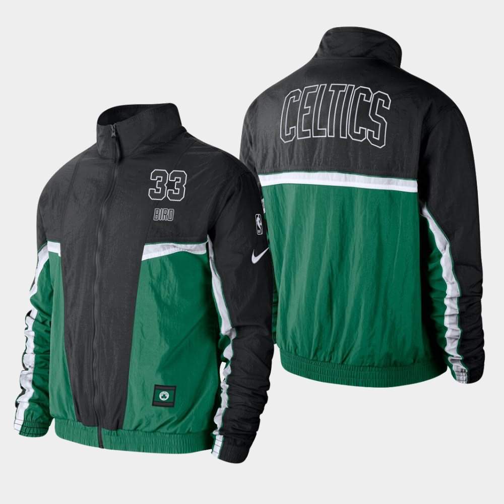 Men's Boston Celtics #33 Larry Bird Kelly Green Tracksuit Courtside Jacket MWE46E3C