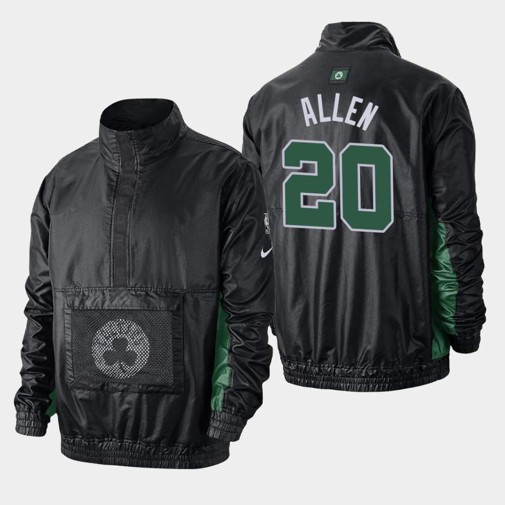 Men's Boston Celtics #20 Ray Allen Black Lightweight Courtside Jacket UIU45E4S