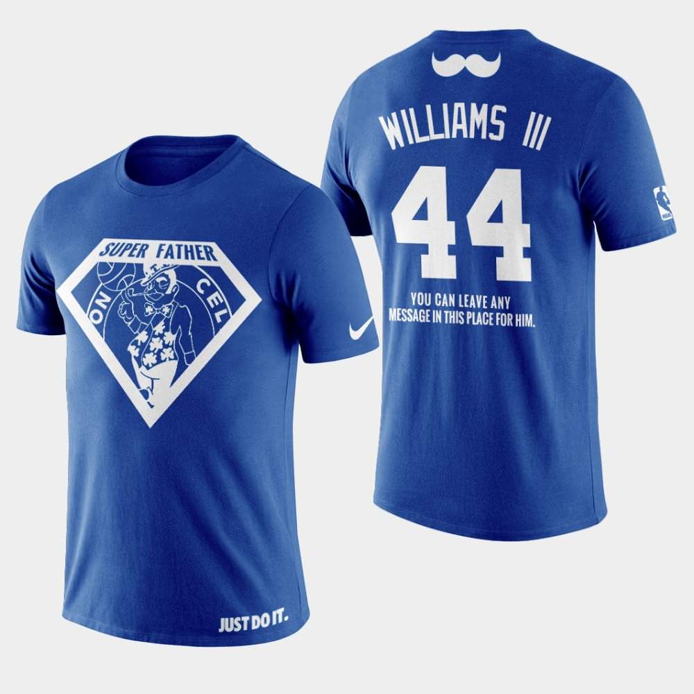 Men's Boston Celtics #44 Robert Williams III Navy Super Dad 2019 Father's Day T-Shirt GEA63E7W