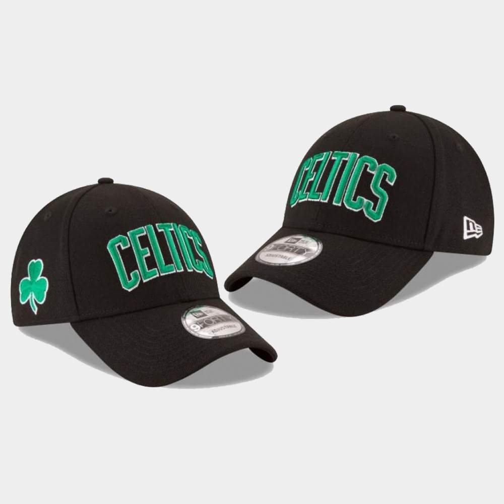 Men's Boston Celtics Black Adjustable 9FORTY Statement Hat XFG31E1B