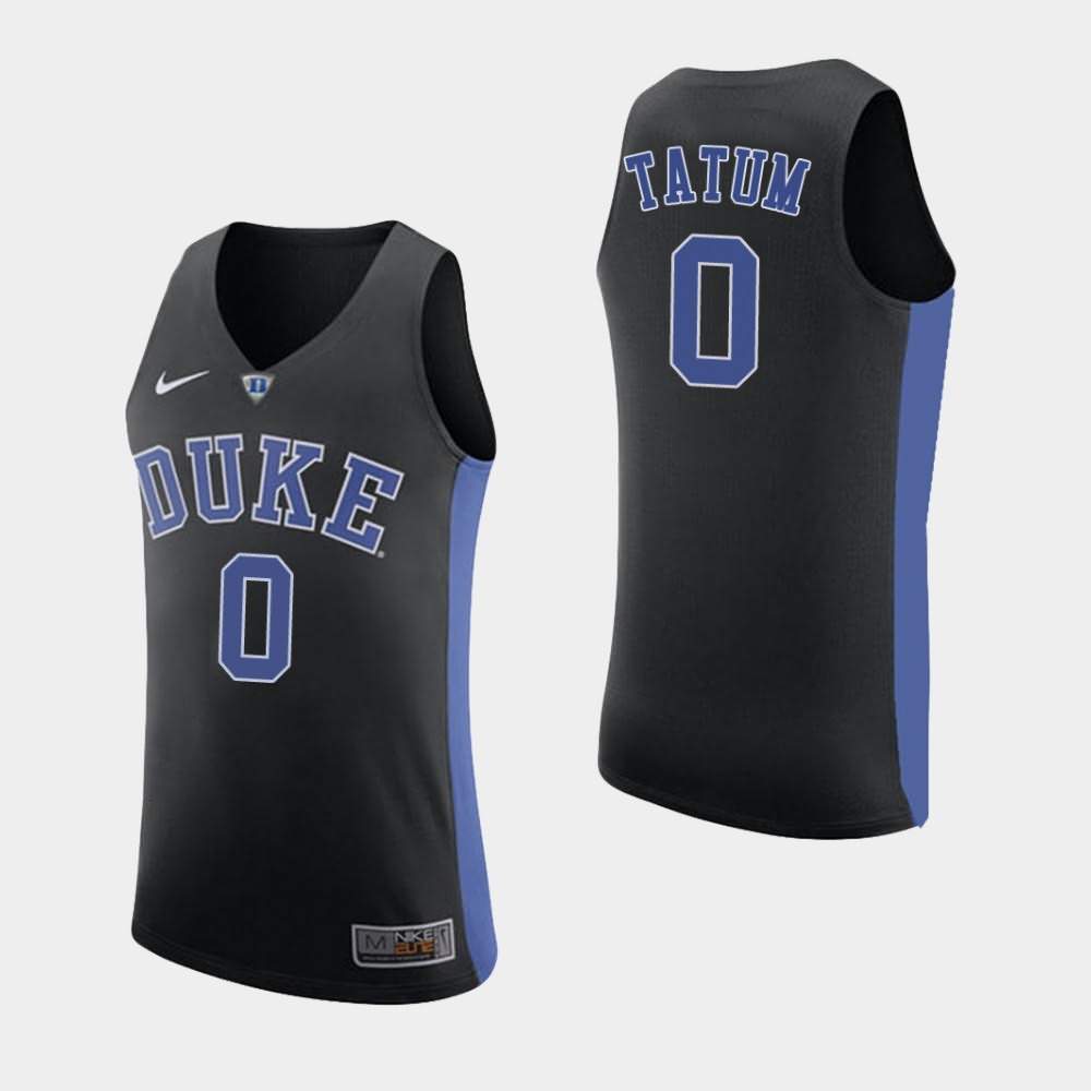 Men's NCAA Basketball #0 Jayson Tatum Black Duke Blue Devils College Basketball Jersey ZWZ82E1I