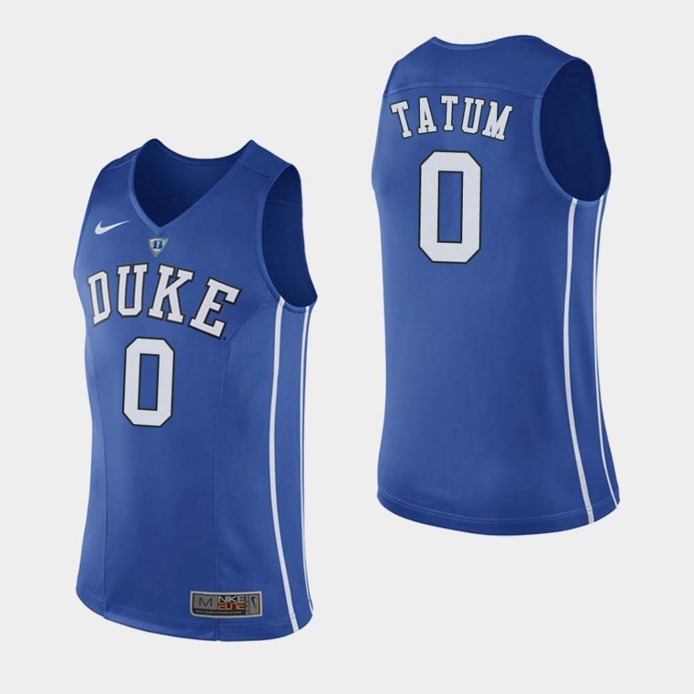 Men's NCAA Basketball #0 Jayson Tatum Blue Duke Devils College Basketball Jersey QUG57E7I