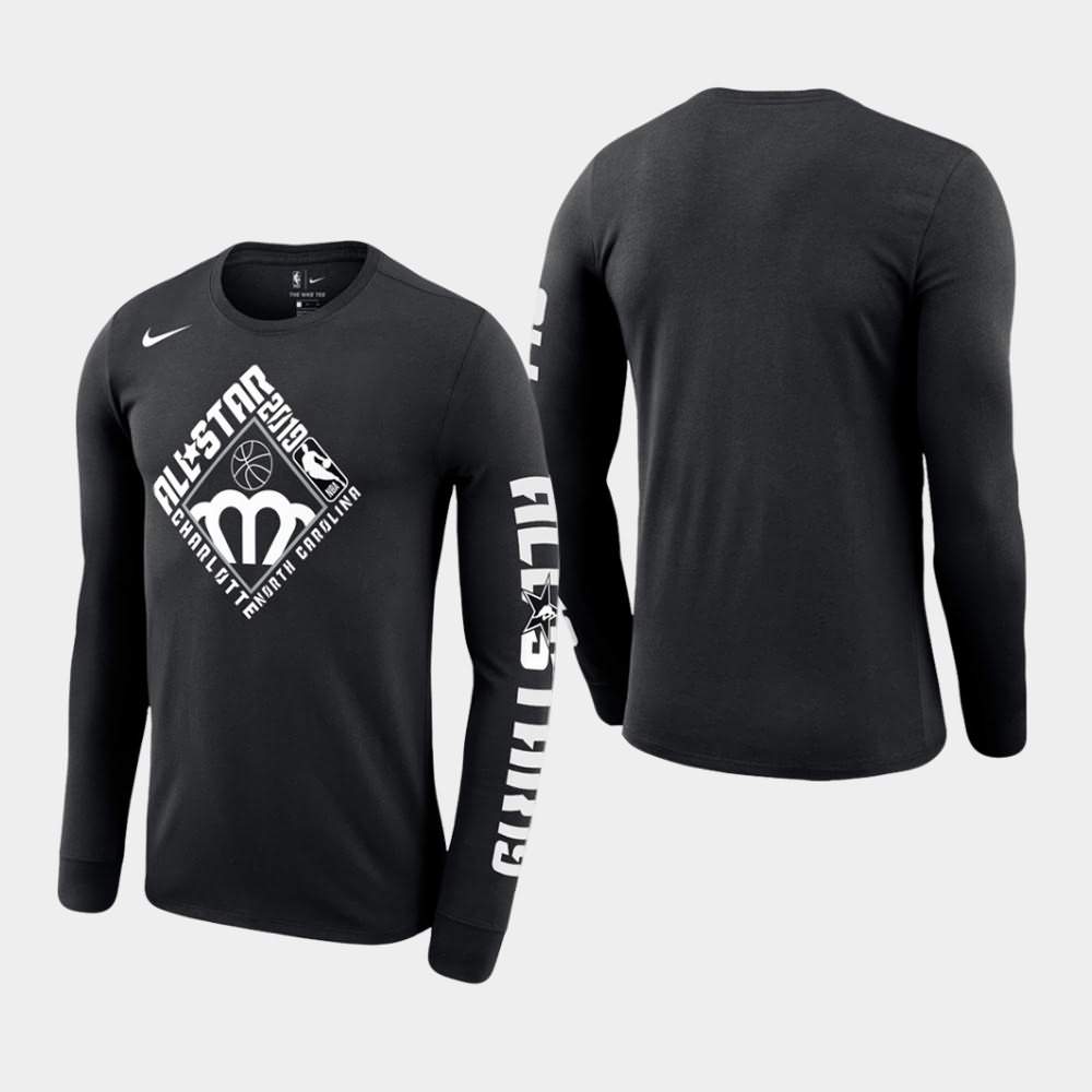 Men's All Star Jerseys Black NBA Weekend Logo Long Sleeve 2019 All-Star T-Shirt ORF28E0I