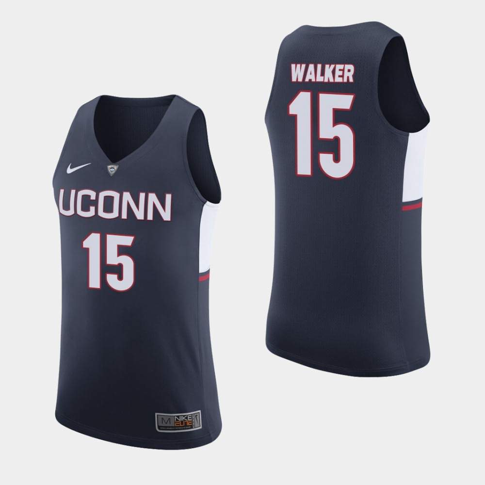 Men's NCAA Basketball #15 Kemba Walker Navy UConn Huskies College Basketball Jersey MHX16E8X