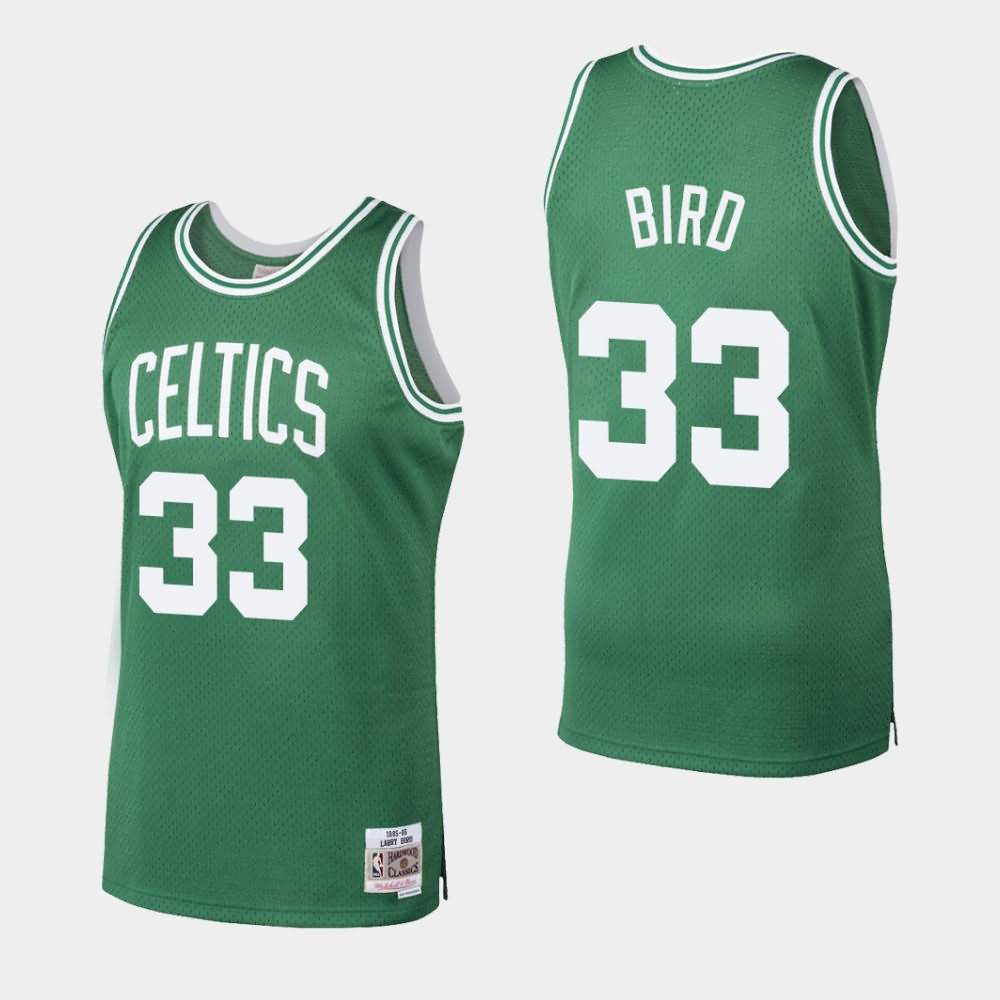 Men's Boston Celtics #33 Larry Bird Kelly Green Mitchell & Ness 1986-87 Throwback Hardwood Classics Jersey AAX75E7E