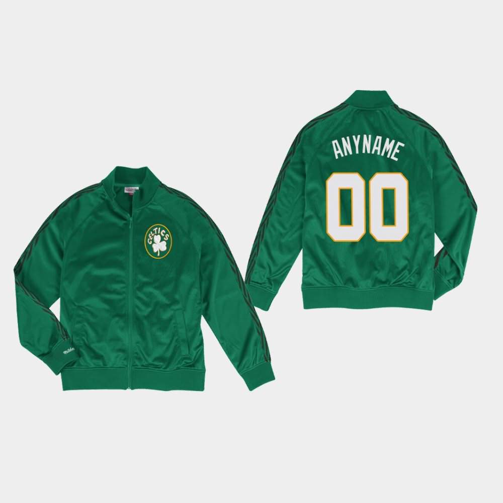 Men's Boston Celtics #00 Custom Kelly Green Mitchell & Ness Full-Zip Track Jacket HEB44E1E